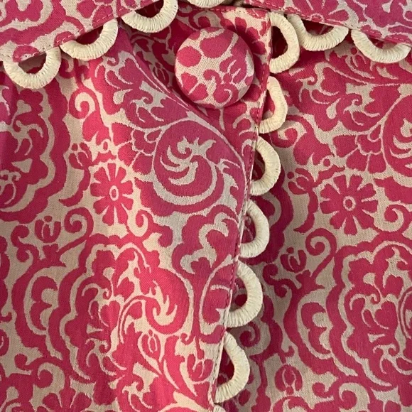 LILLY PULITER pink and white clueless preppy barbie office siren jacket size 4 - Picture 3 of 11